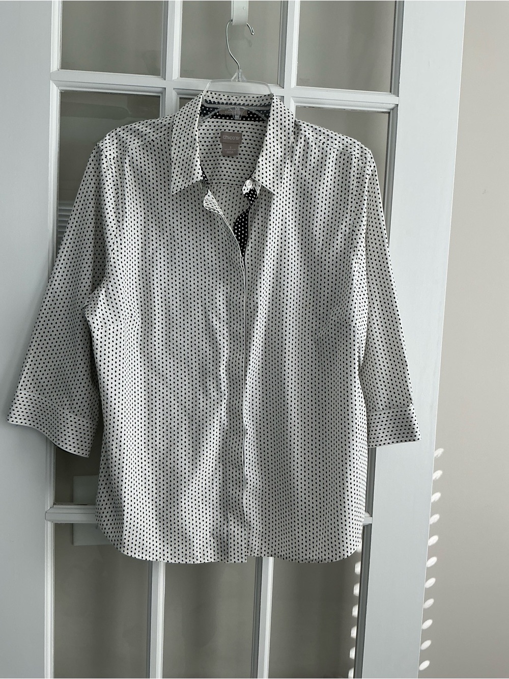 Chico’s no iron cotton blouse 3 EUC